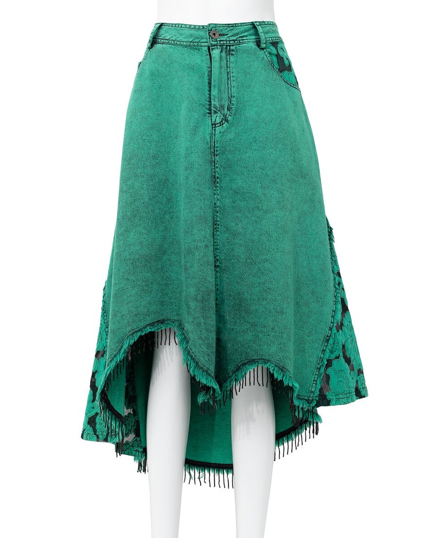 Lace Blocking Skirt