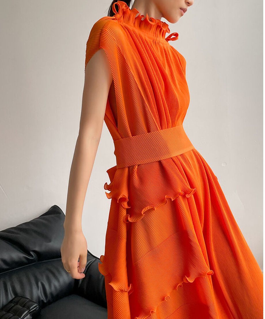 Frill Pleats Dress