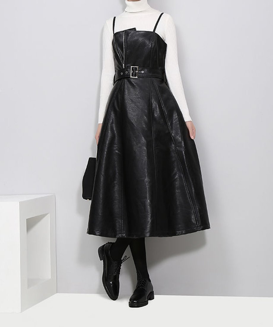 Faux Leather Dress