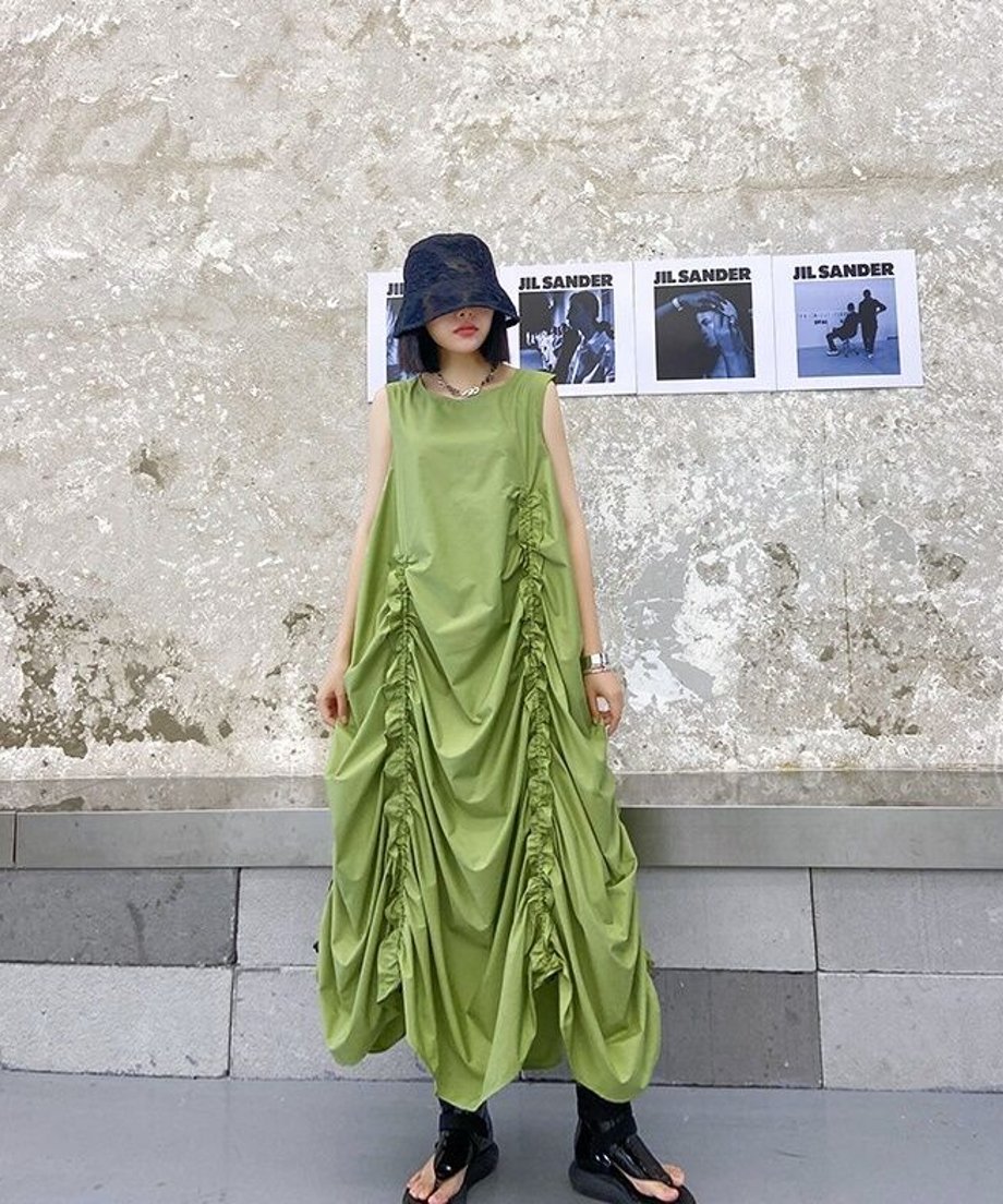Ruched Balloon Silhouette  Dress