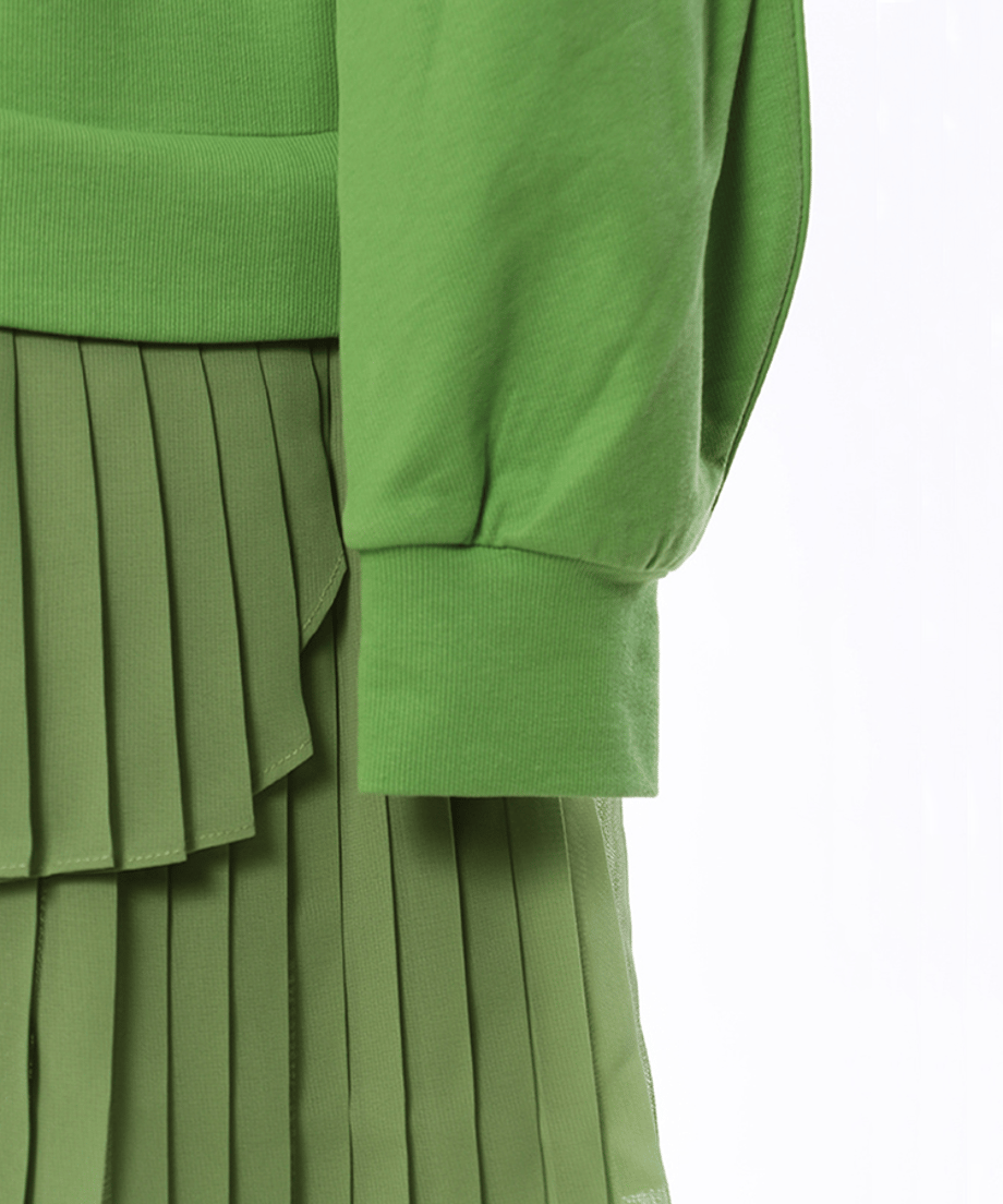 Pleated Hoodie Dress