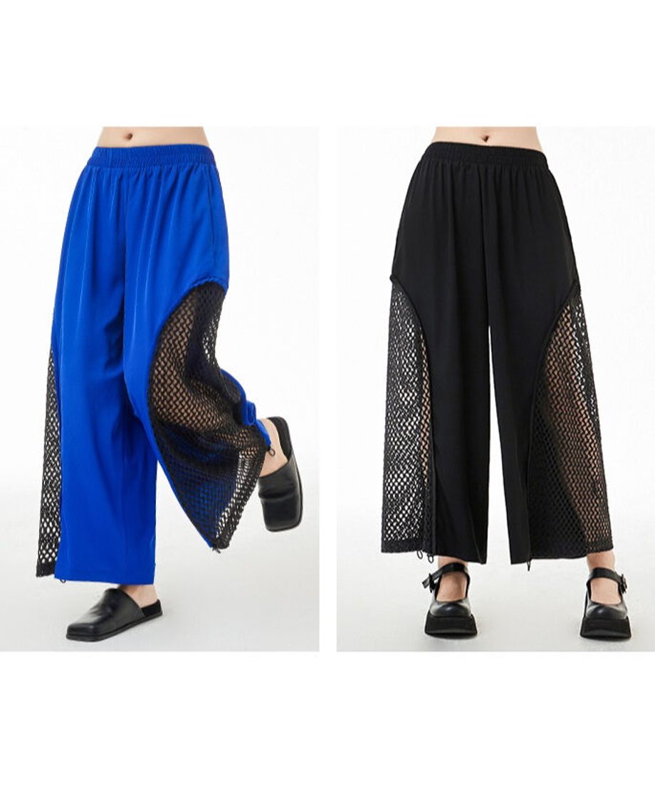 Side Mesh Wide Pants