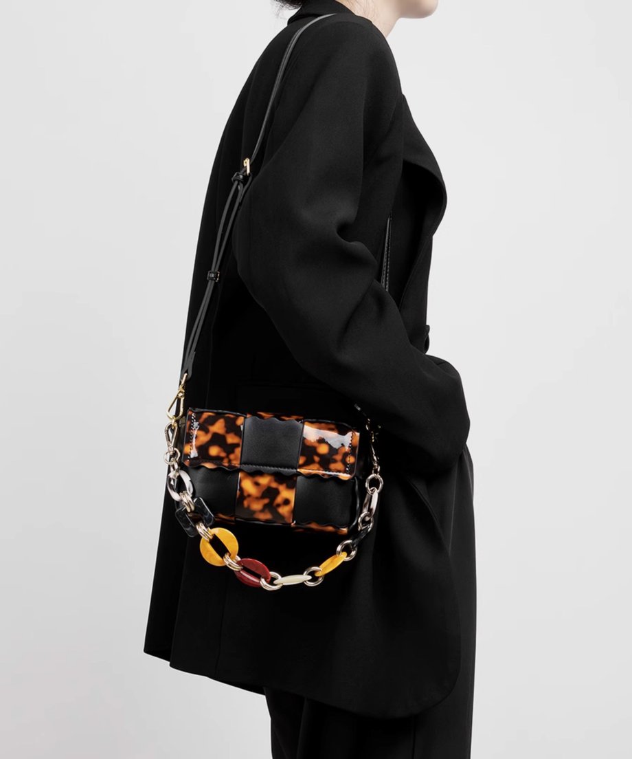 Tortoiseshell Chain Shoulder Bag