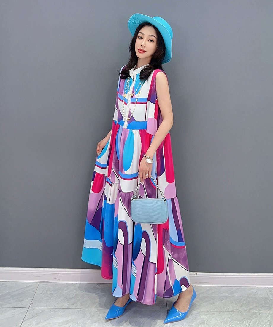 Marble Print Dress