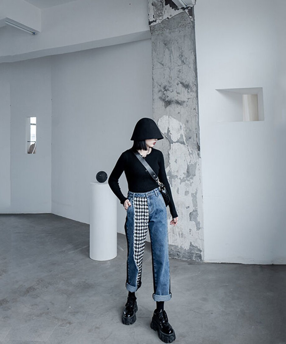 Hybrid Houndstooth Denim