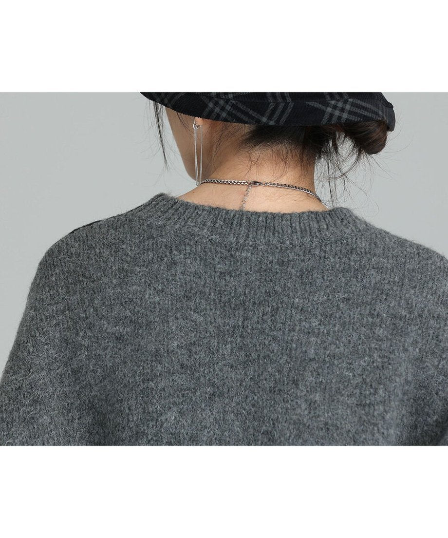 Two-Tone Split Button Cardigan