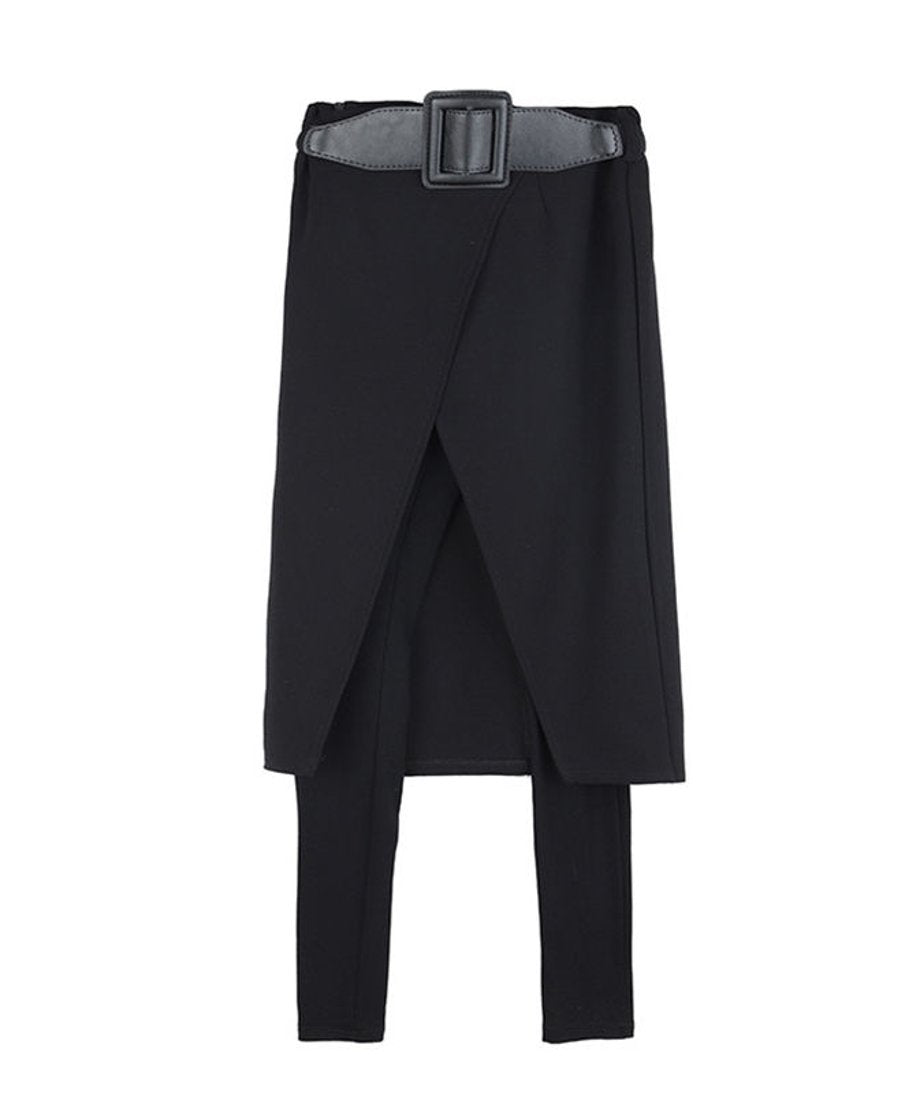 Asymmetric Wrap Skirted Leggings