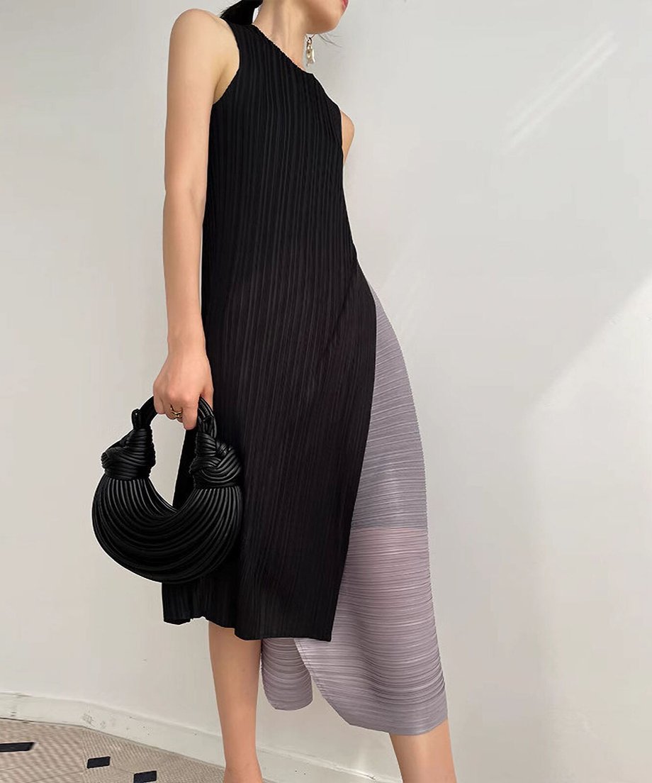 Half Flare Pleated Dress