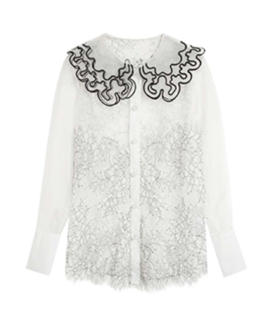 Sheer Lace Collar Blouse