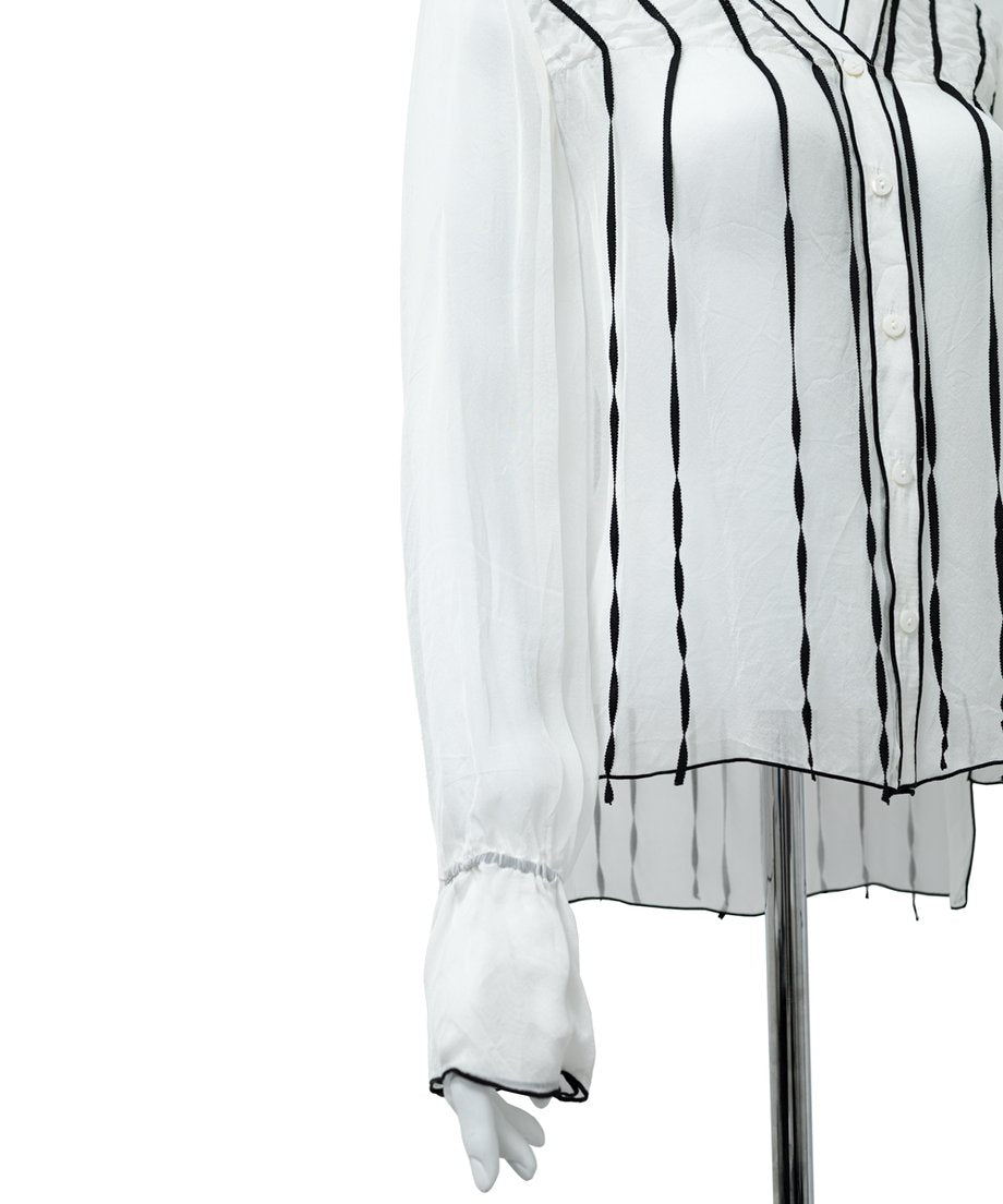 Line Art Sheer Blouse