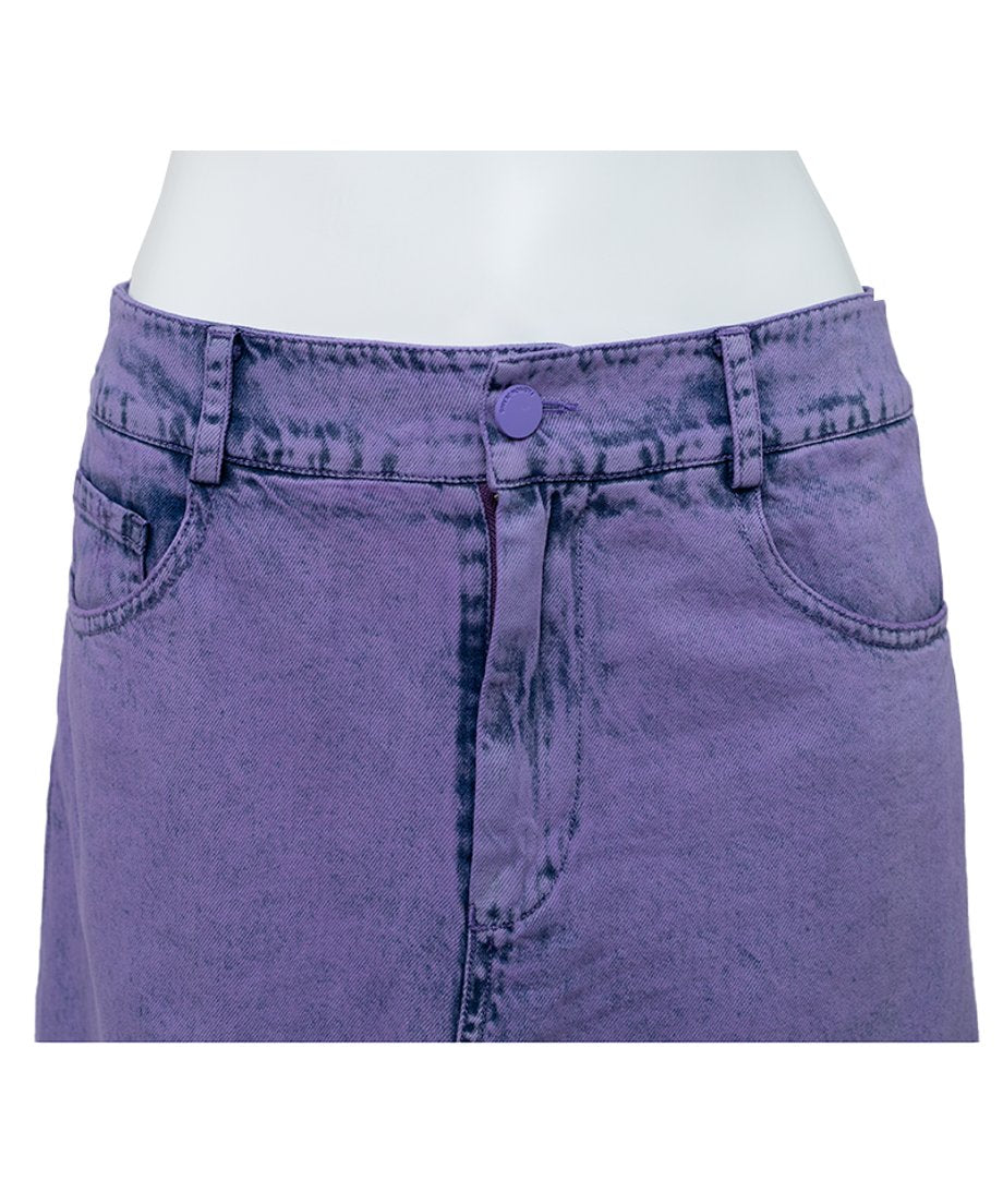 Distressed Layered Denim Skirt