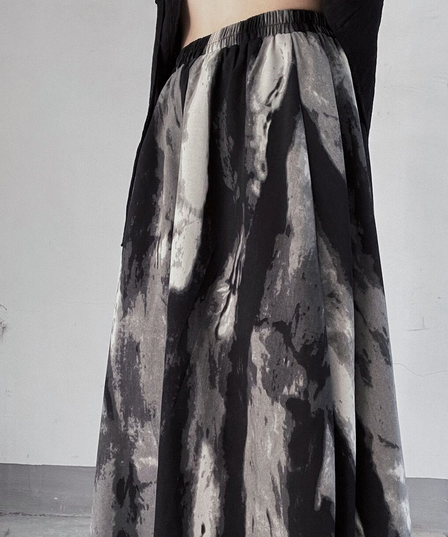 Blurred Print Skirt