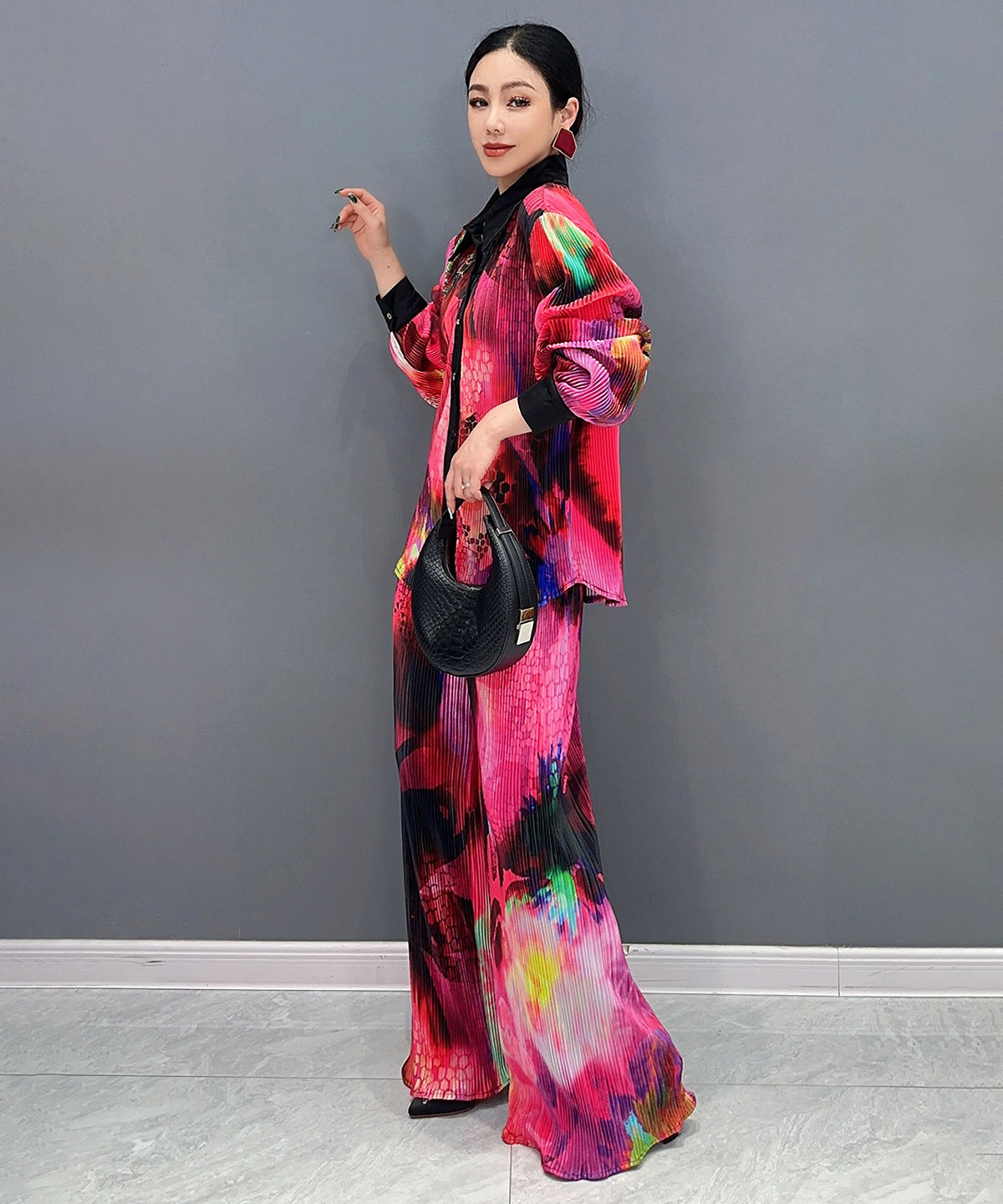Pleated Blouse &amp; Pants Co-ord