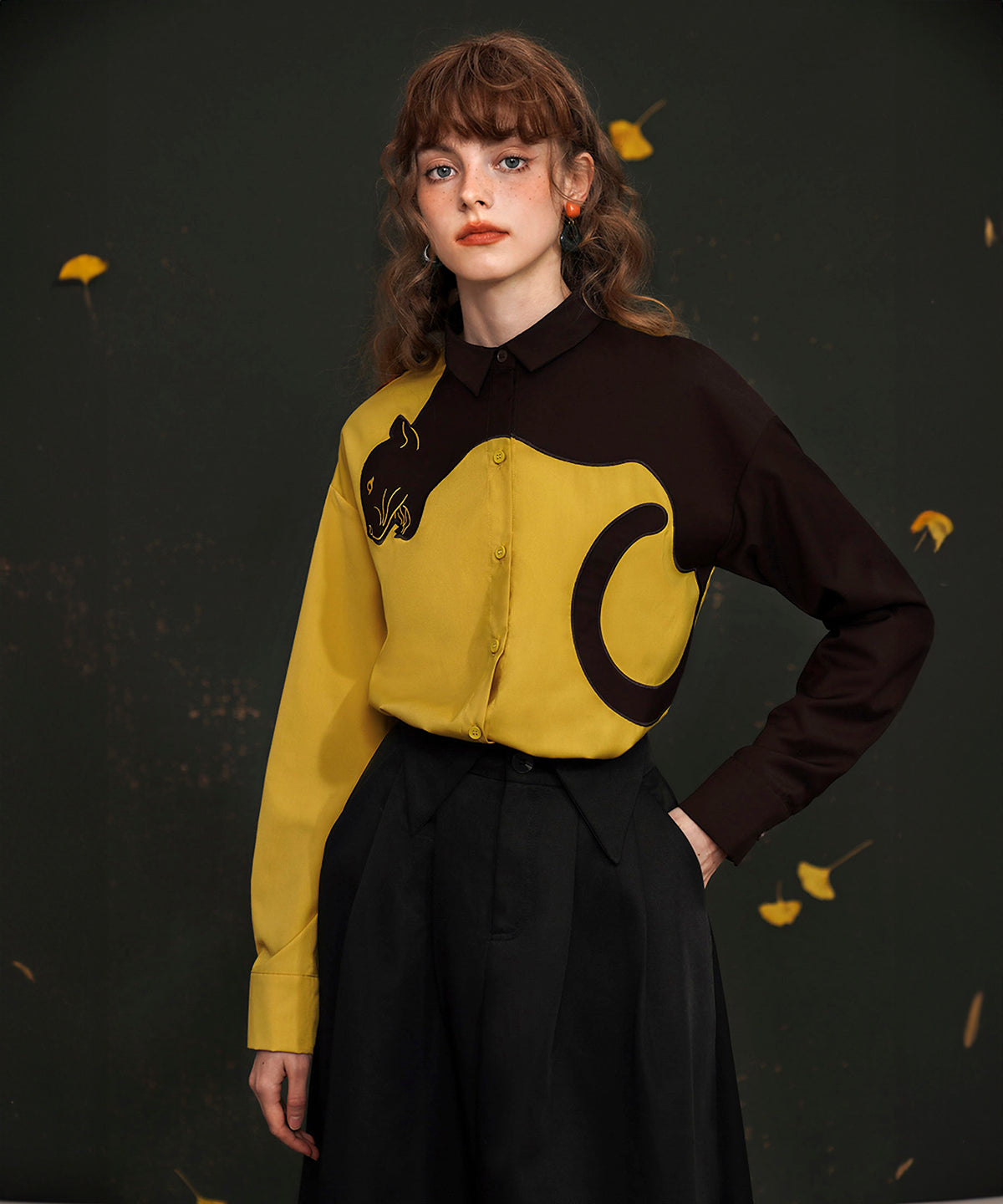 Black Panther Long Sleeve Blouse