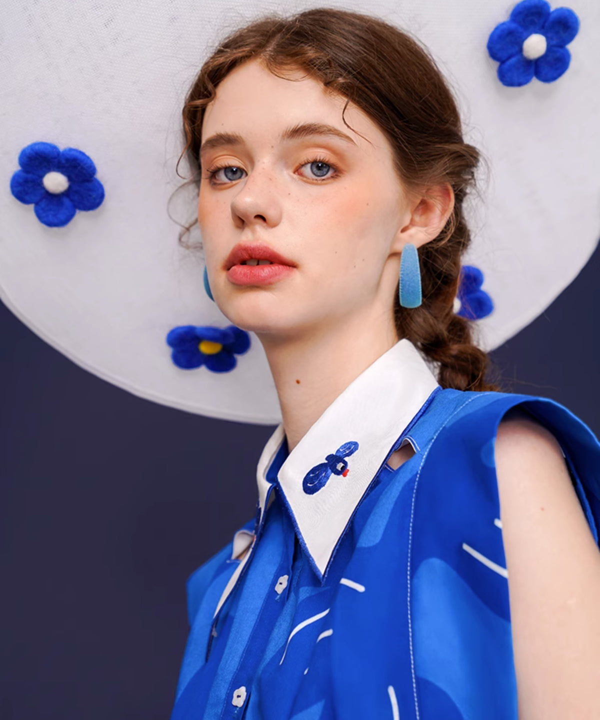 Blue Bird Flared Dress