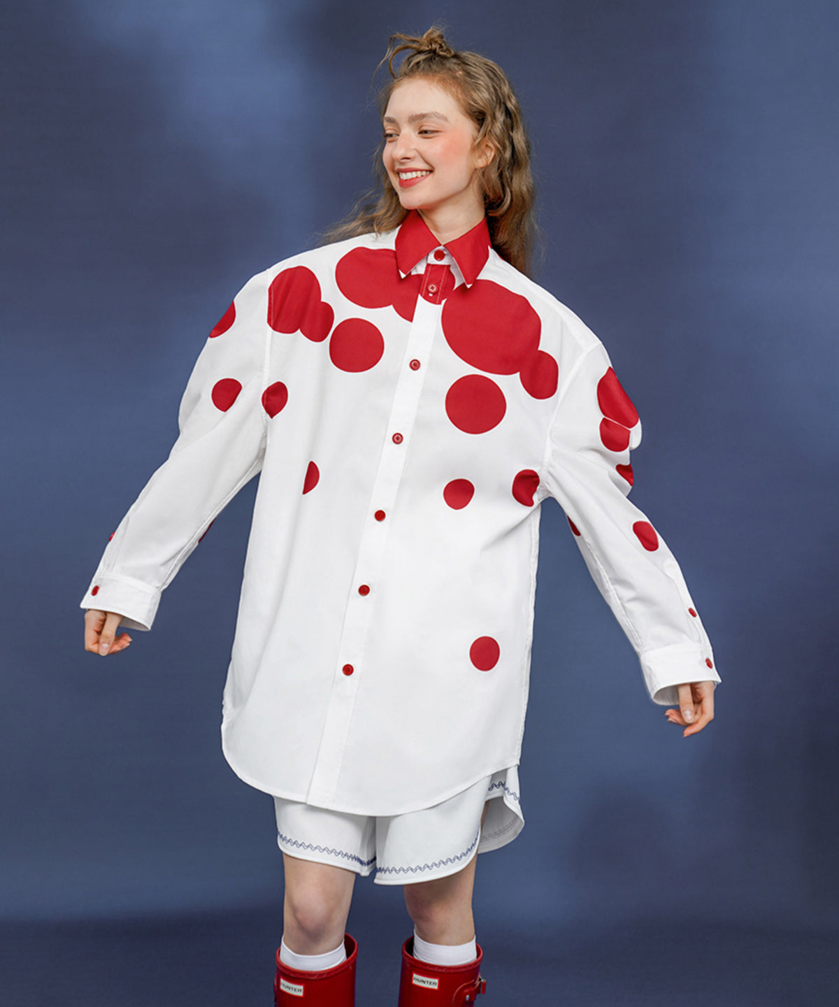 Polka Dot Print Blouse