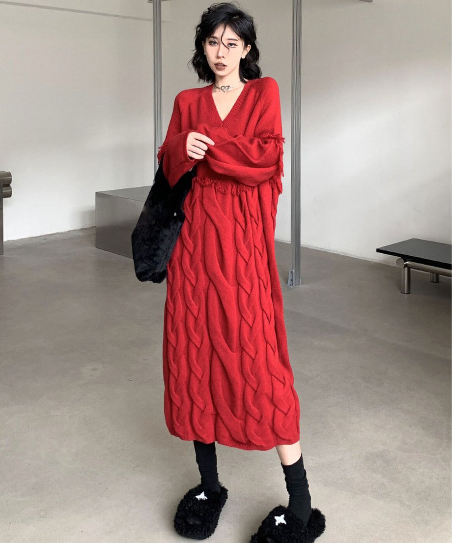 Cross Sweater Dress