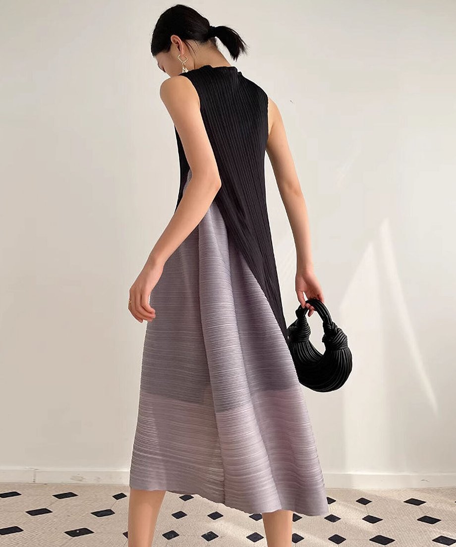 Half Flare Pleated Dress