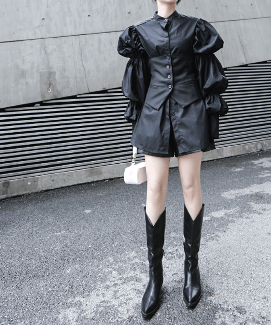 Volume Sleeve Oversized Shirt