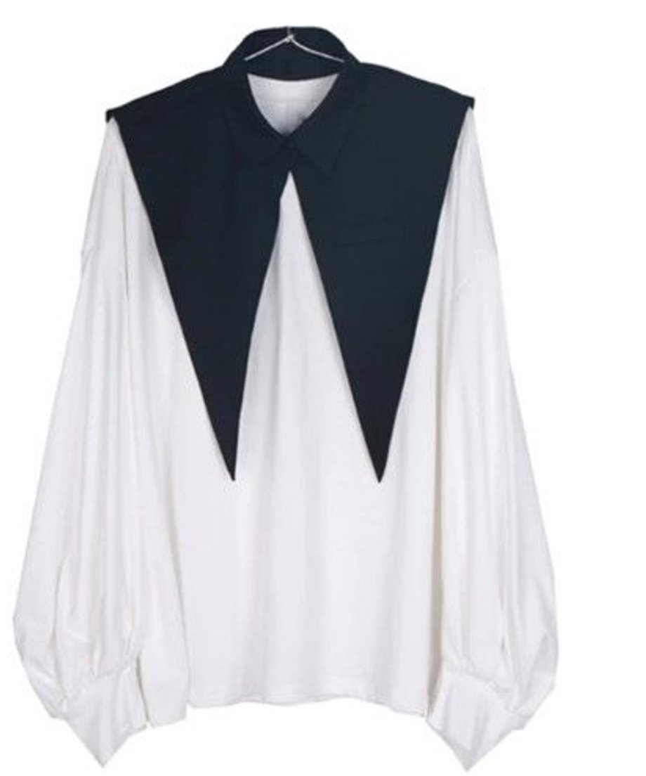 False Collar & Peasant Sleeve Top Co-ord