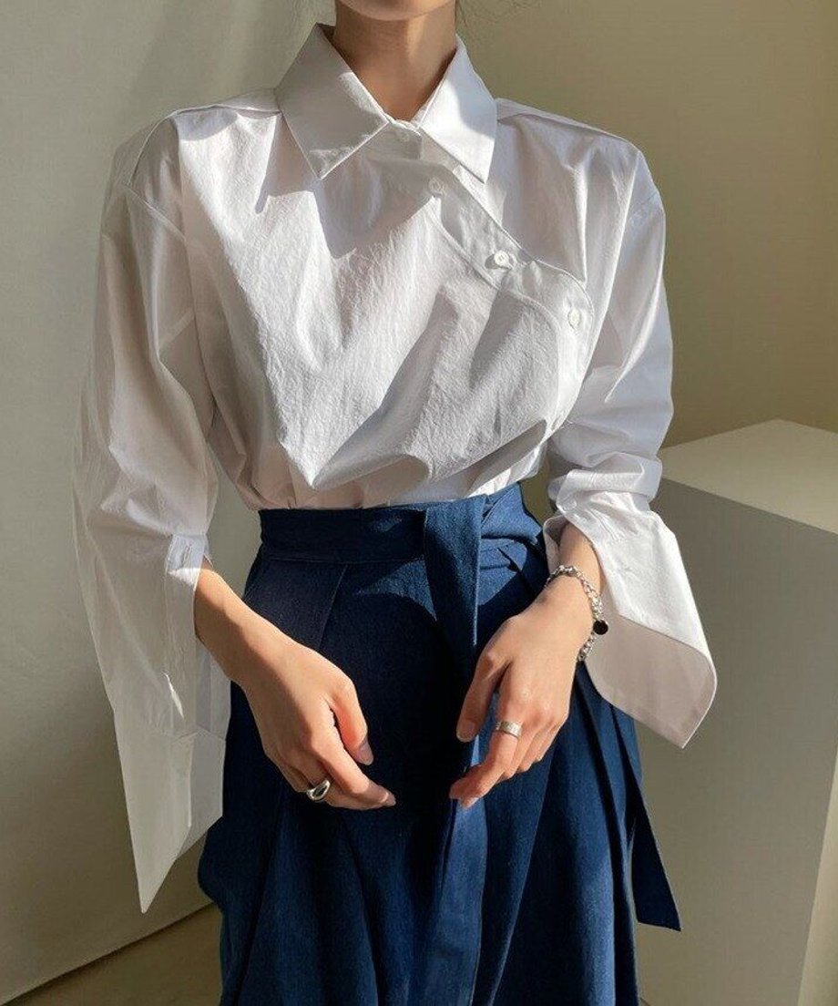 Asymmetric Stripe Patchwork Shirt