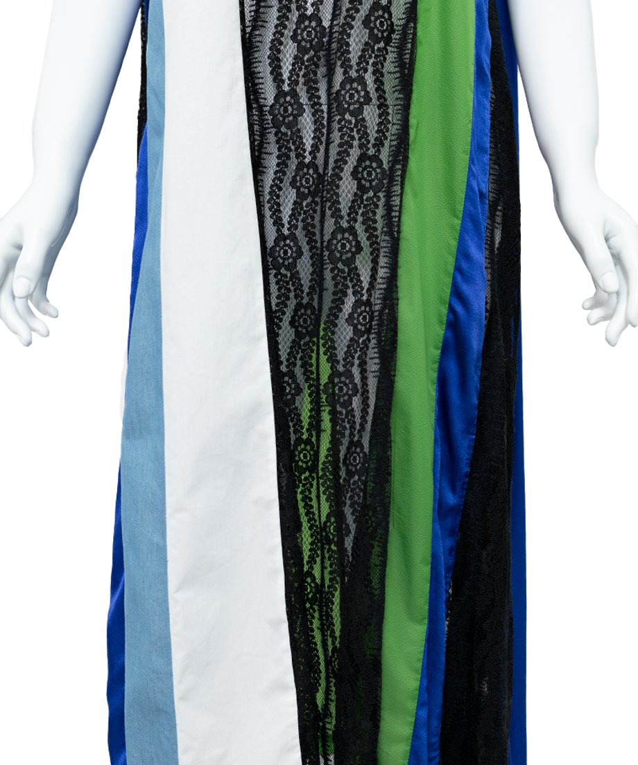 Stripe Lace Panel Dress