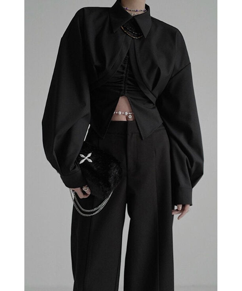 Round Tail Cropped Blouse