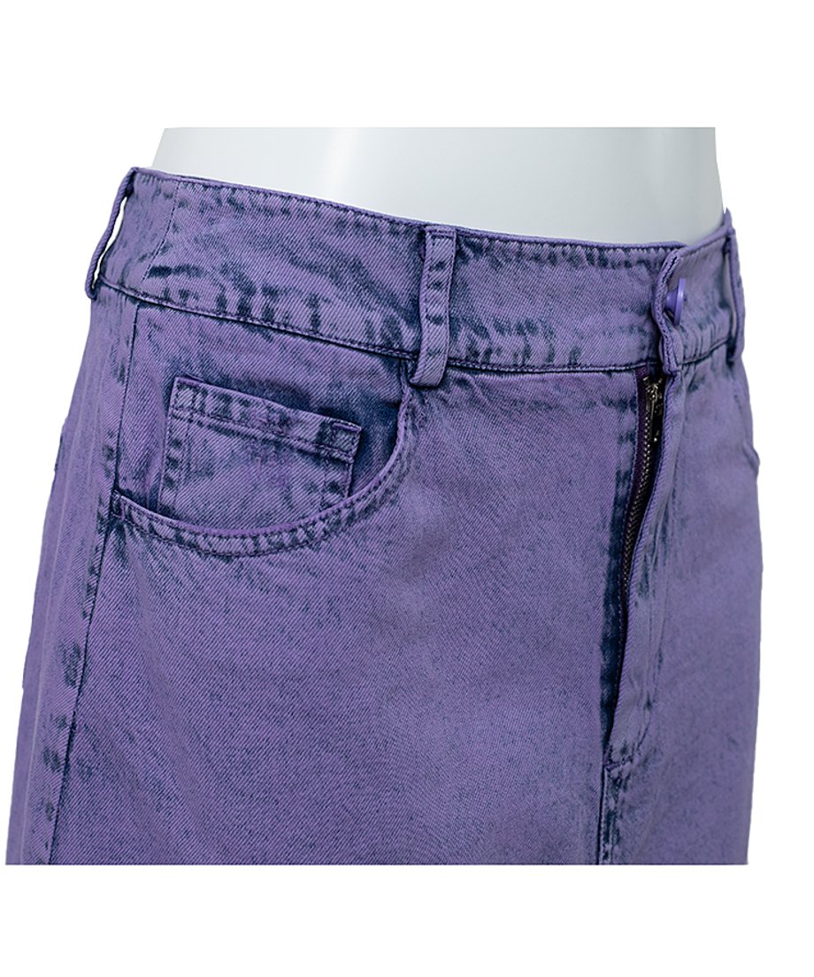 Distressed Layered Denim Skirt