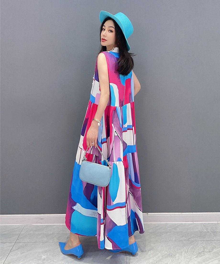 Marble Print Dress