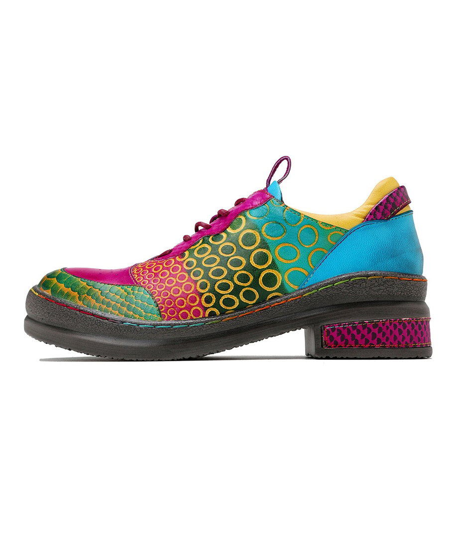 Pop Color Patchwork Derby Shoes