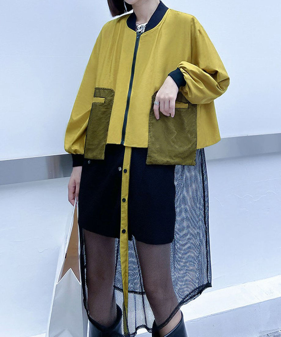 Mesh Switch Zip Cardigan