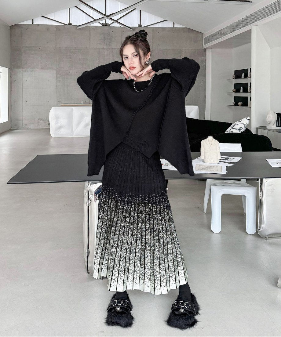 Gradation Pleat Skirt