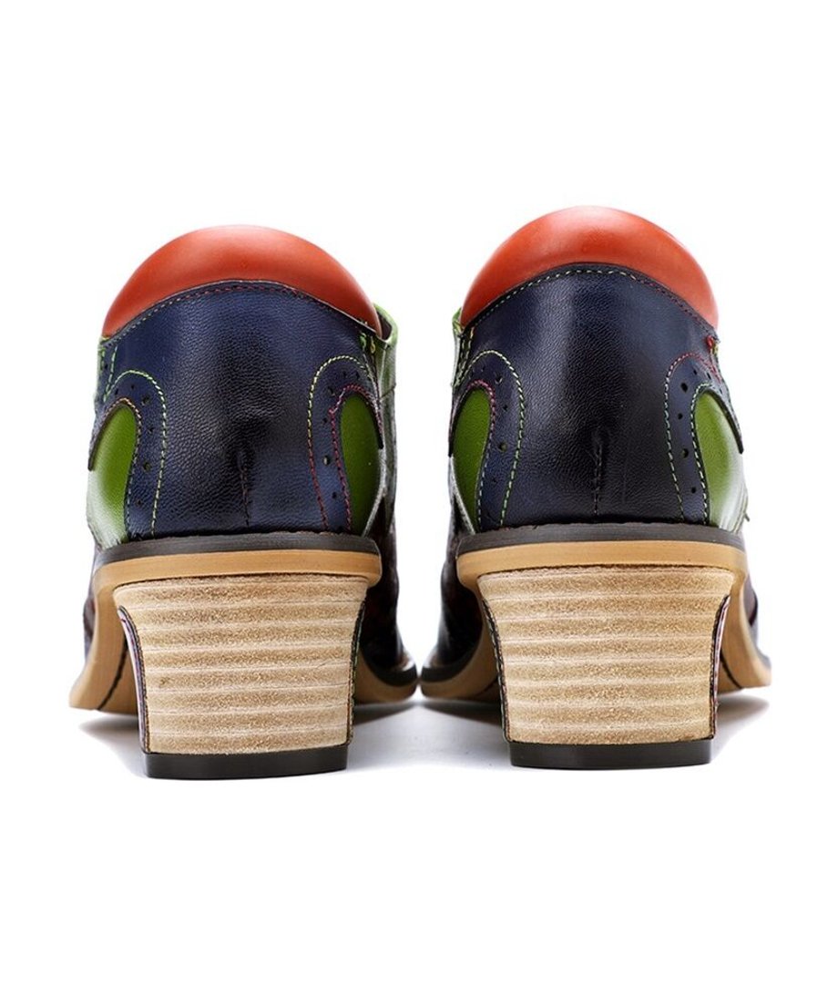 Color Patchwork Oxford Shoes