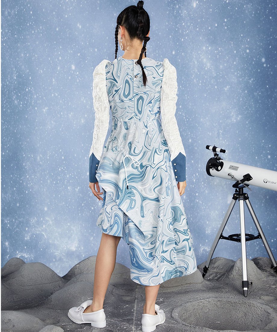 Faux Layered Marble Dress