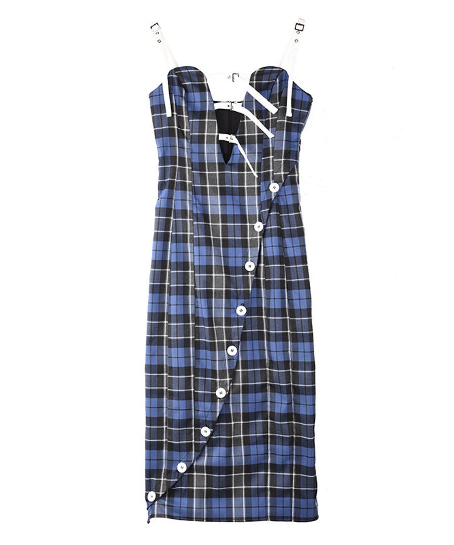 check pattern camisole dress