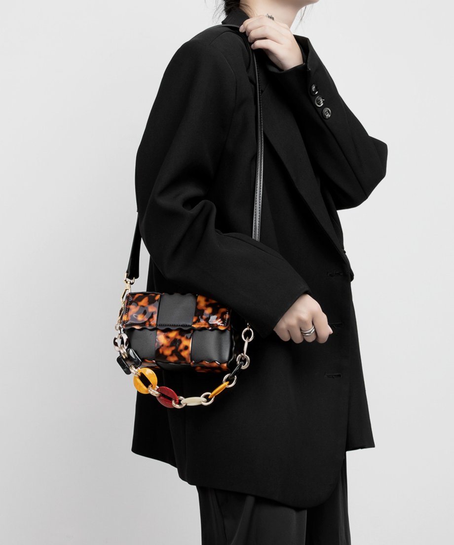 Tortoiseshell Chain Shoulder Bag