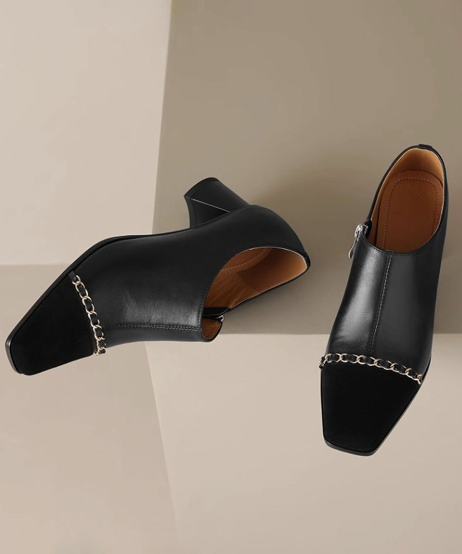 Bicolor Chain Booties