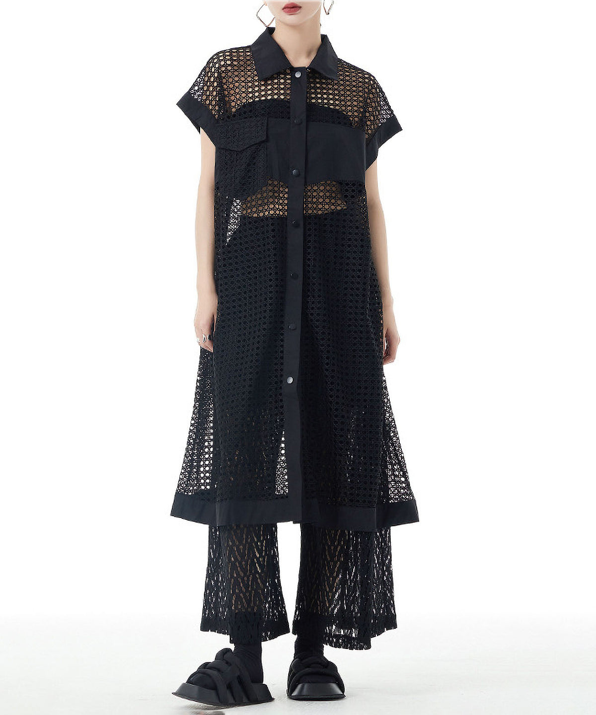 Mesh Long Blouse