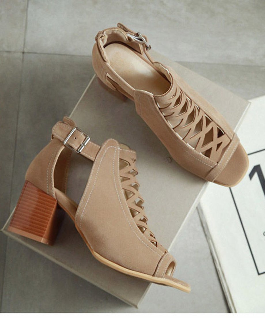 Cross Lace Open Toe Sandals