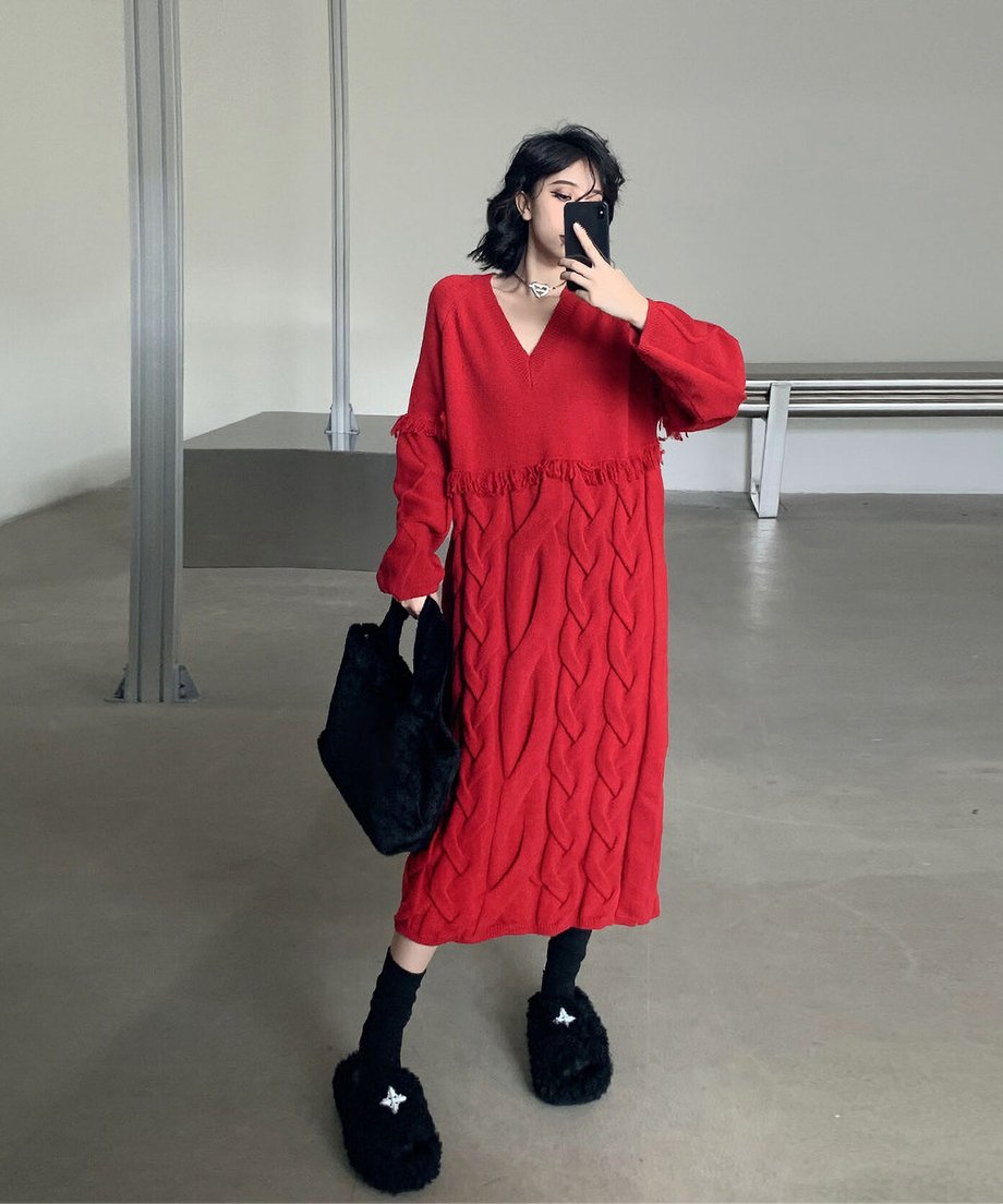 Cross Sweater Dress