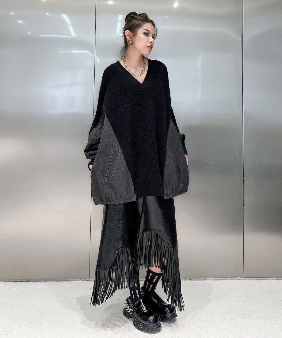 Fringe Faux Leather Skirt
