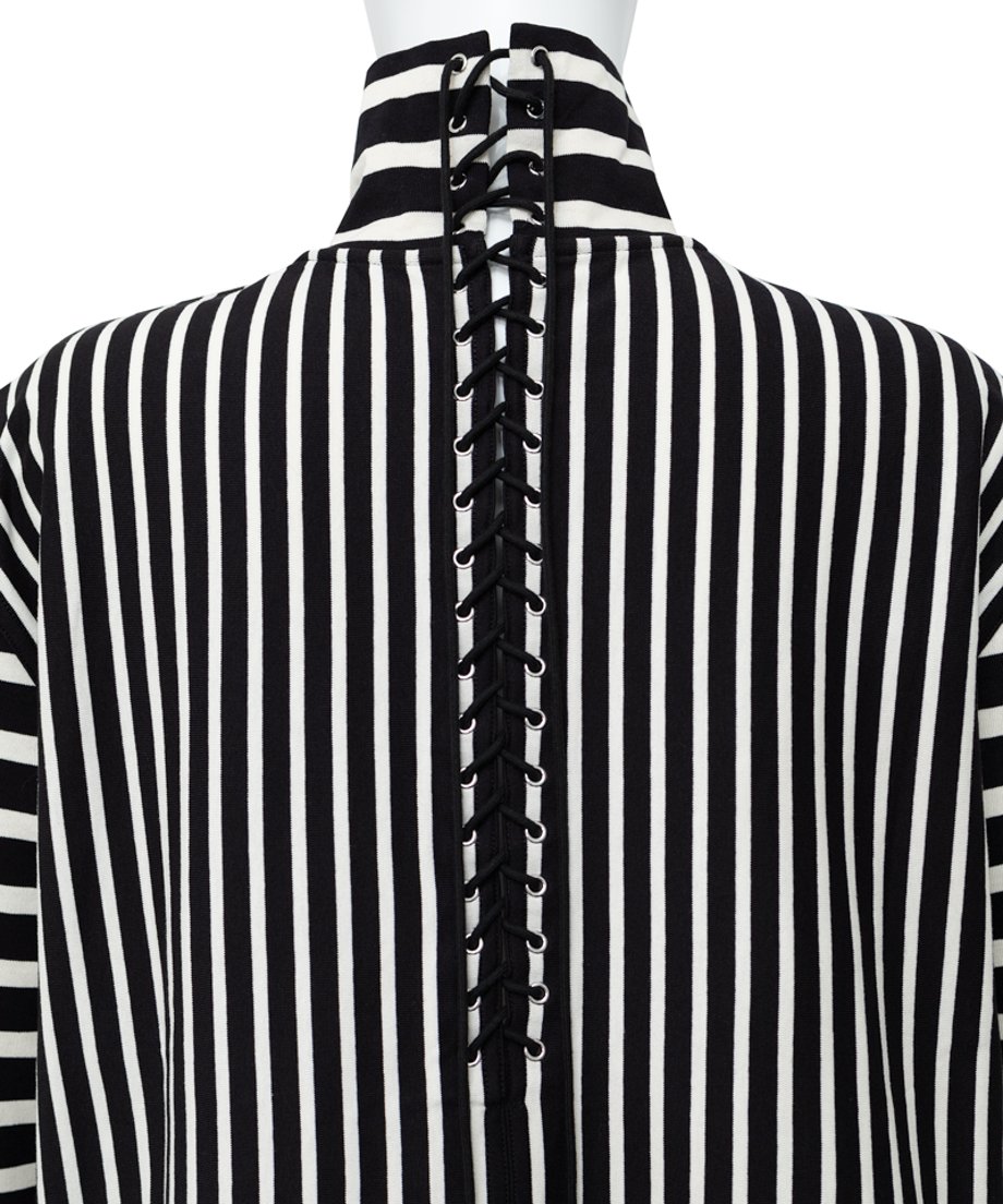 Striped Turtle-neck Top