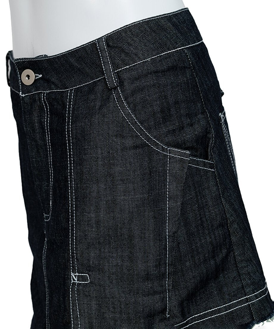 Hem Tulle Denim Skirt