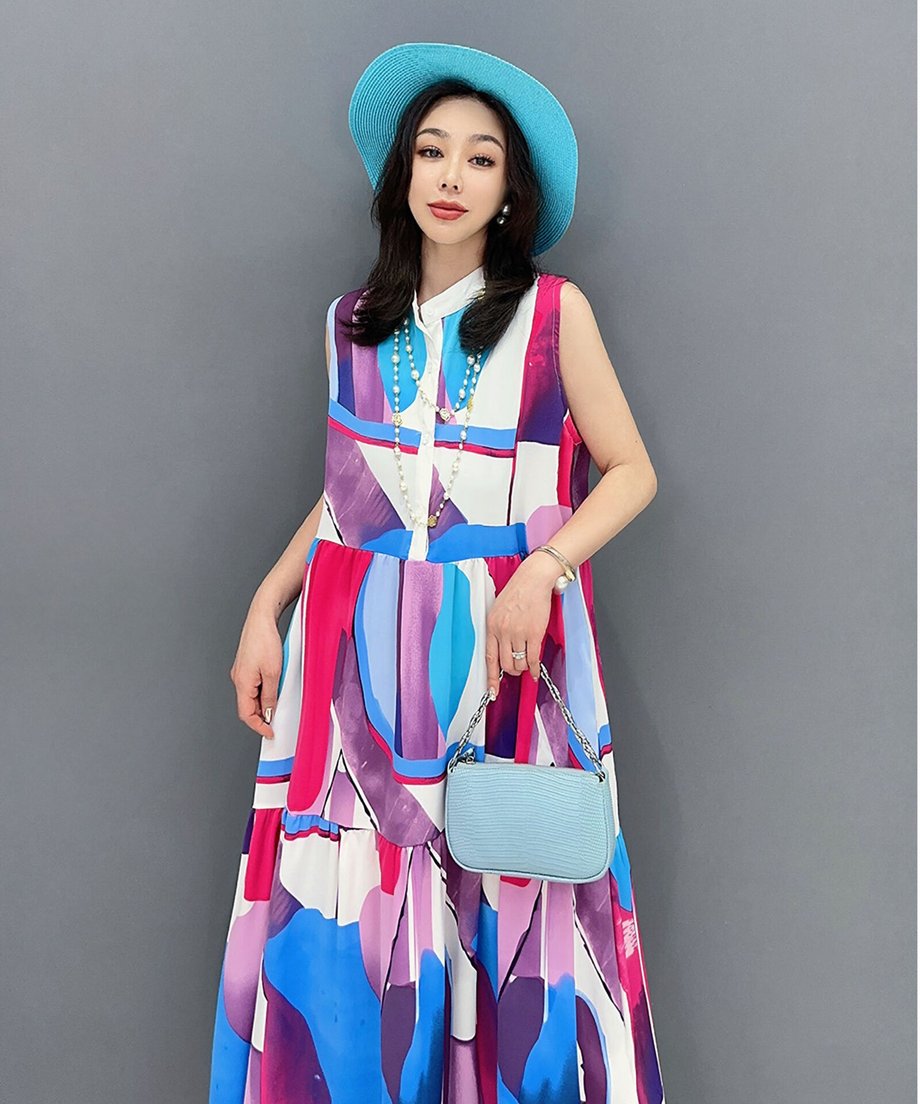 Marble Print Dress