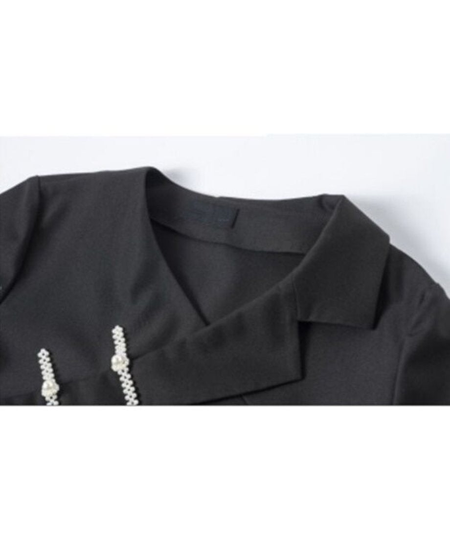 Pin Detail Contrast Wrap Dress