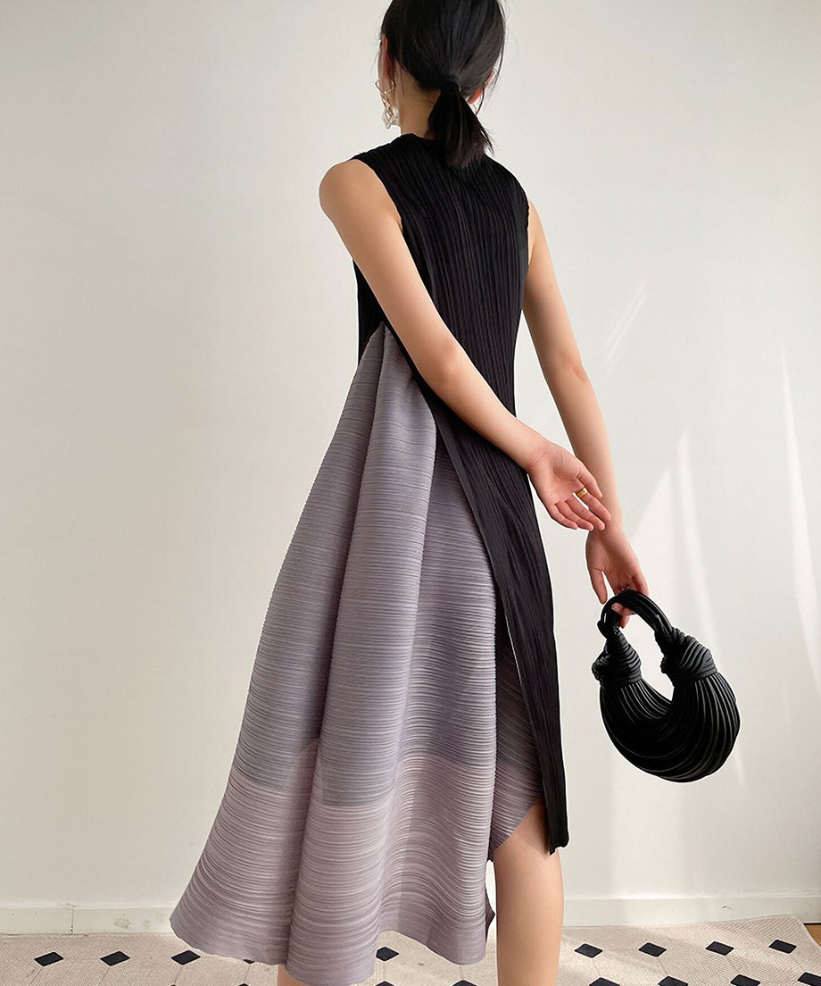 Half Flare Pleated Dress