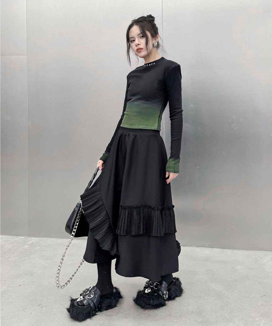 Pleat Ruffle Skirt