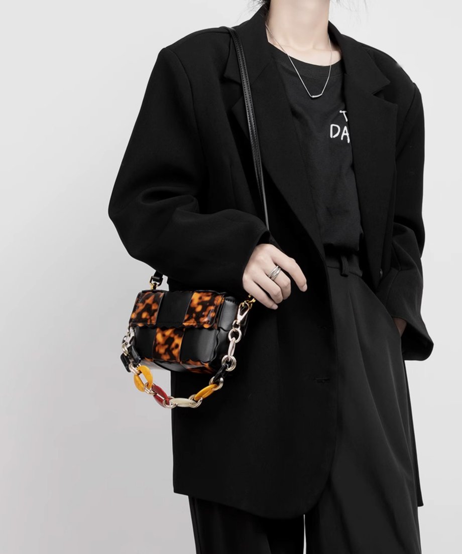 Tortoiseshell Chain Shoulder Bag