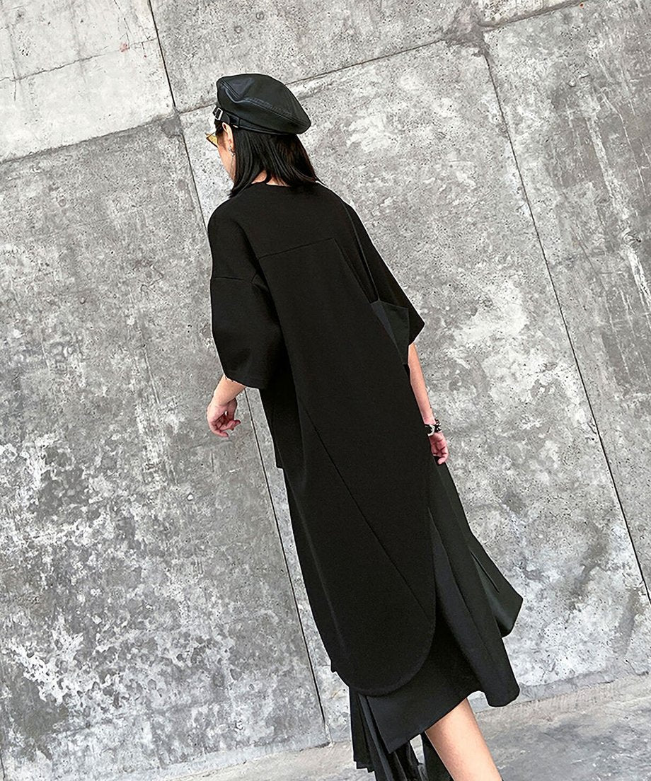 Half Sleeve Asymmetric Top