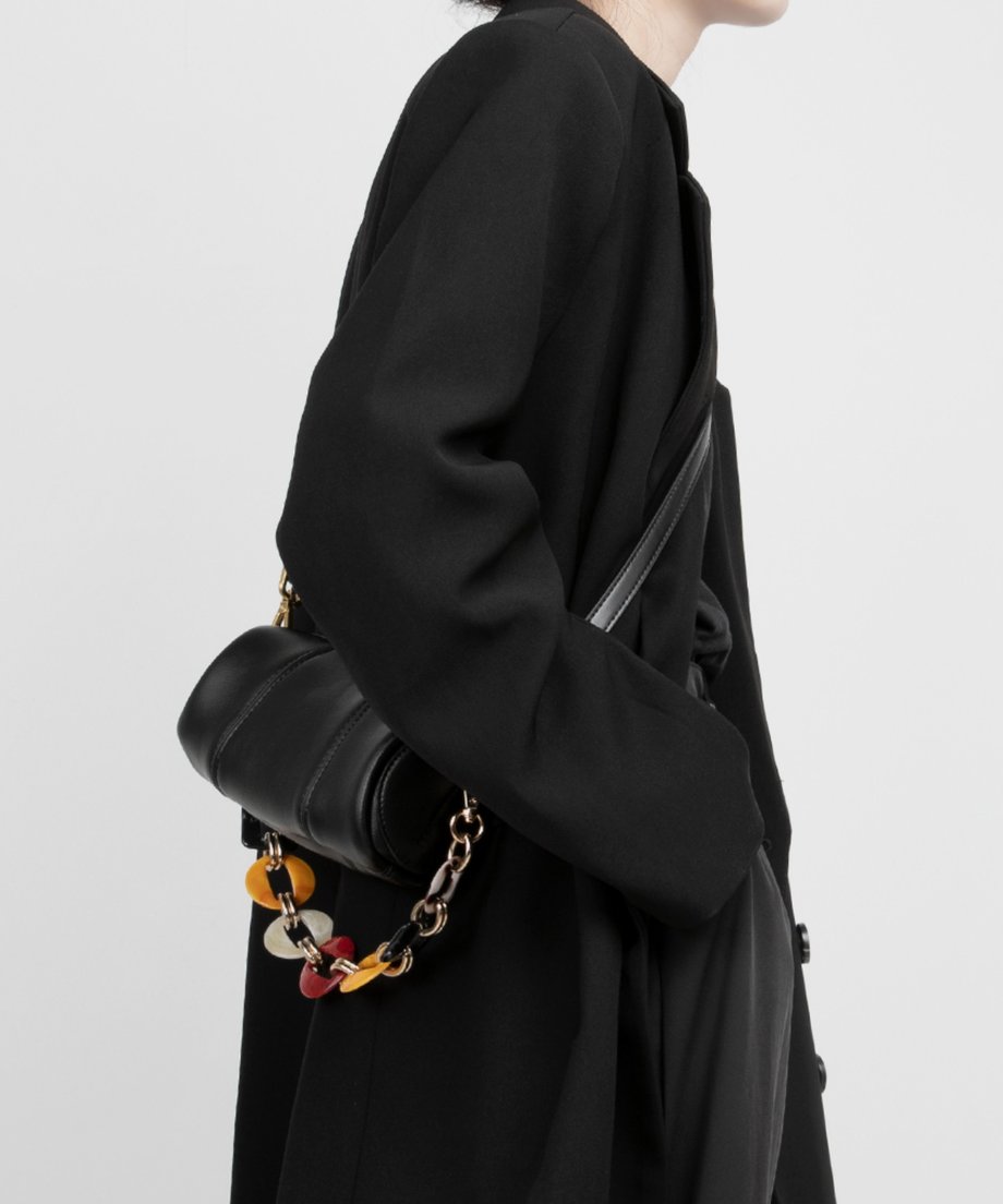 Color Chain Barrel Bag
